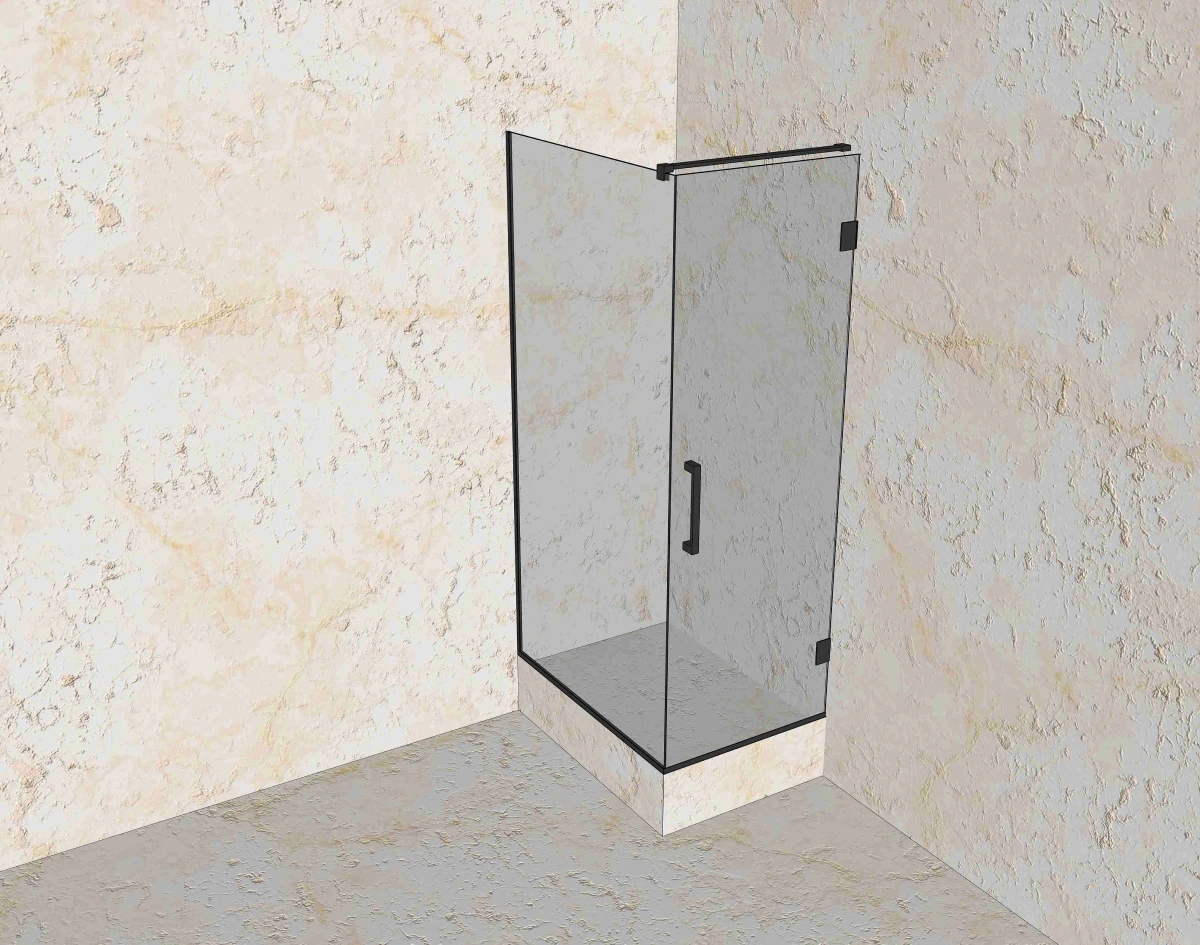 Угловая из двух стекол 8 мм — Стеклянные душевые; установка Стеклянные душевые выполнена компанией «Стекло Кубани»