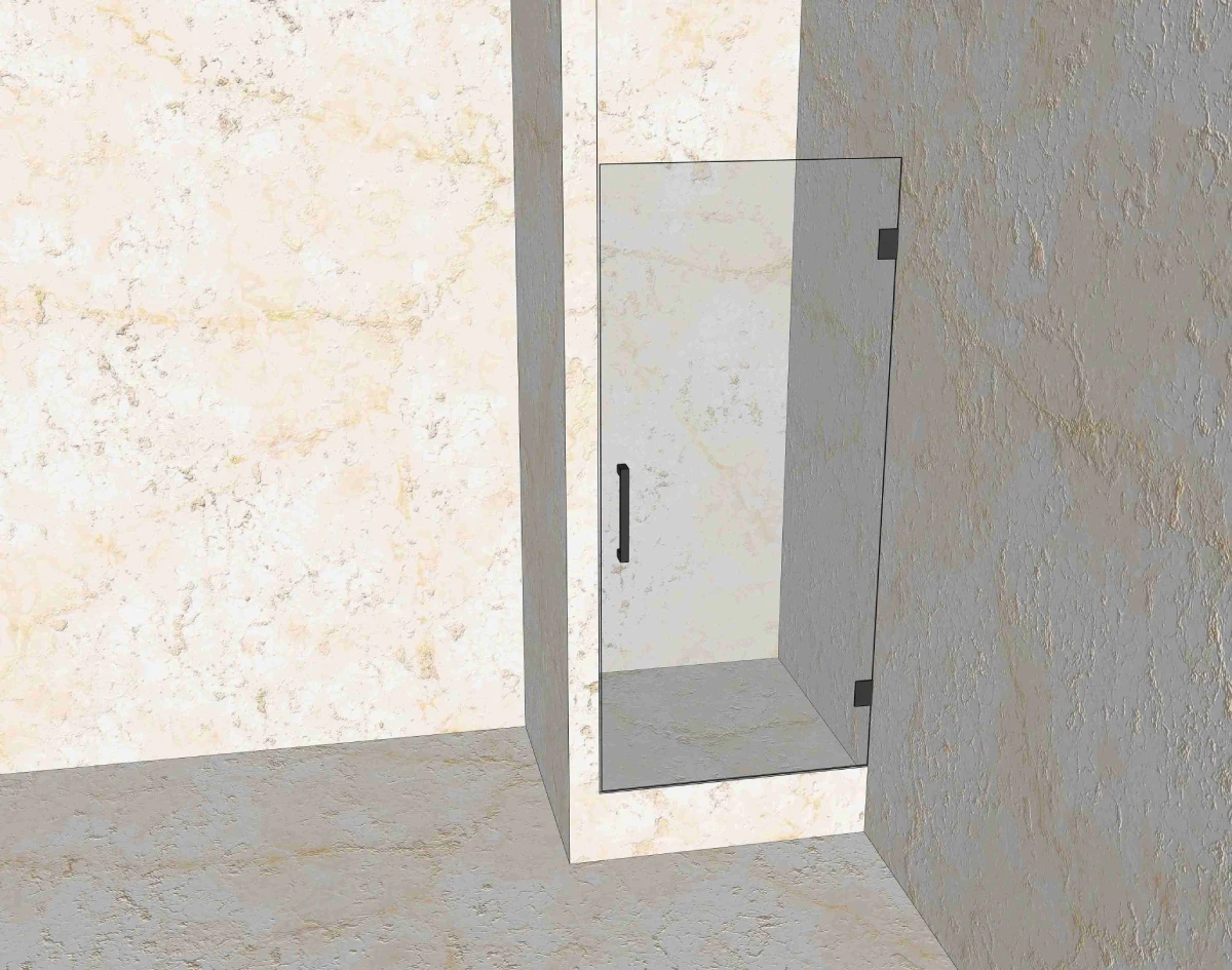 Изготовление двери для стеклянной душевой 8 мм, выполнено компанией «Стекло Кубани»