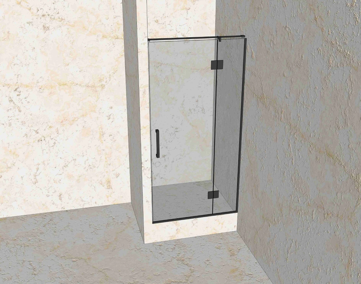 Дверь для стеклянной душевой 8 мм с добором и штангой — проект «Стекло Кубани»