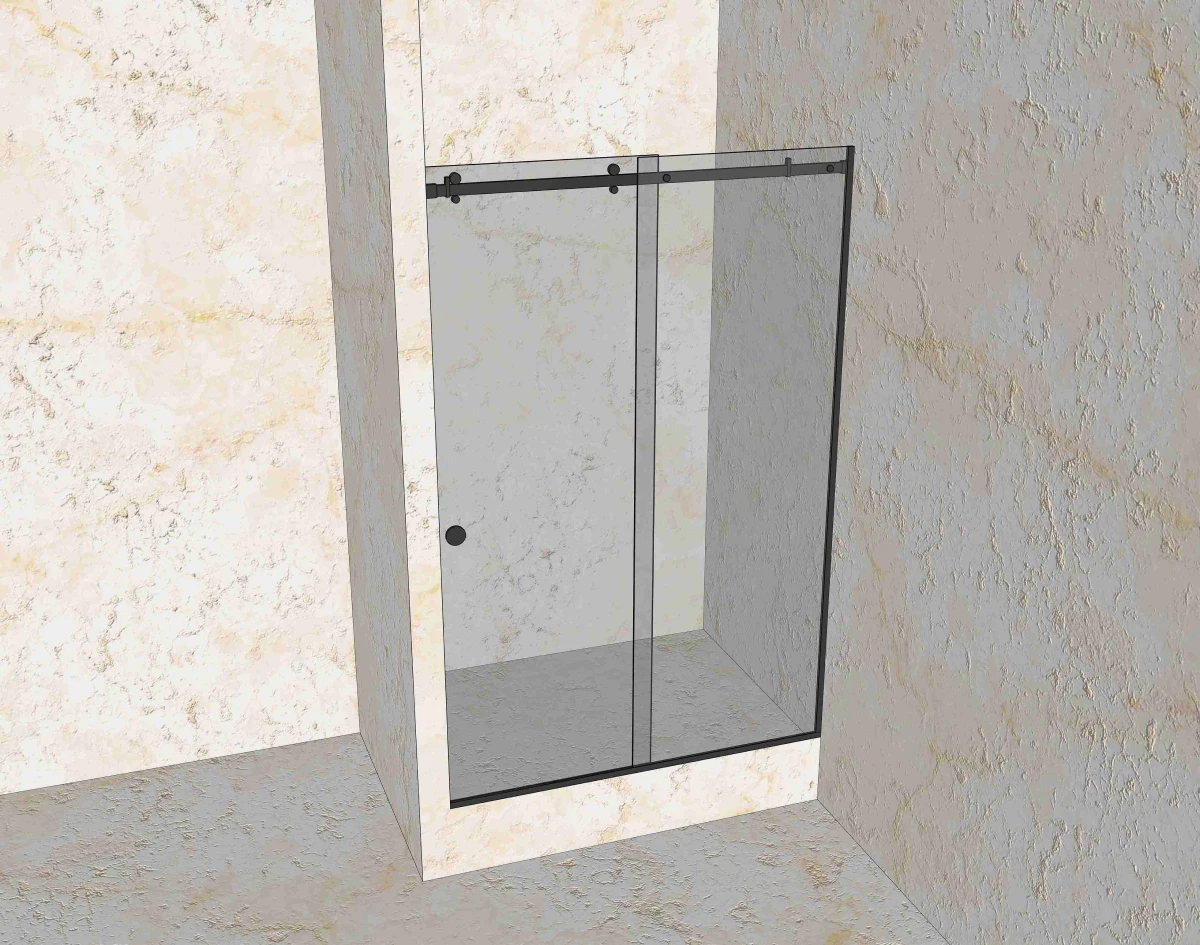 Изготовление раздвижной душевой прямой системы из двух стекол 8 мм, выполнено компанией «Стекло Кубани»