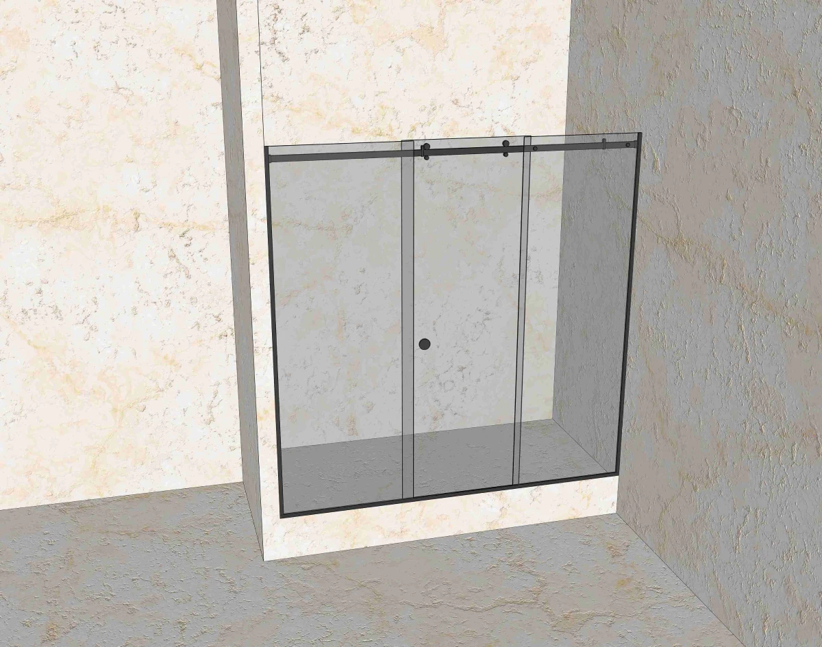 Прямая раздвижная душевая из 3 стекол 8 мм — проект стеклянной душевой «Стекло Кубани»