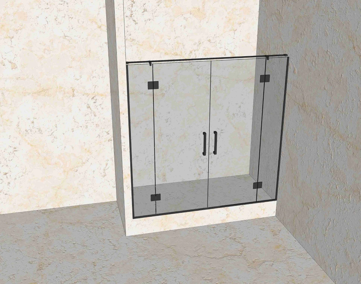 Прямая душевая со стеклом 8 мм и двумя дверьми — проект компании «Стекло Кубани»