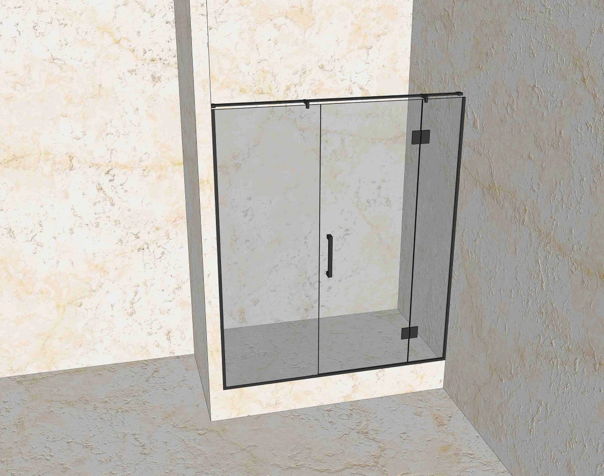 Прямая стеклянная душевая с одной дверью 8 мм — проект стеклянной душевой от «Стекло Кубани»