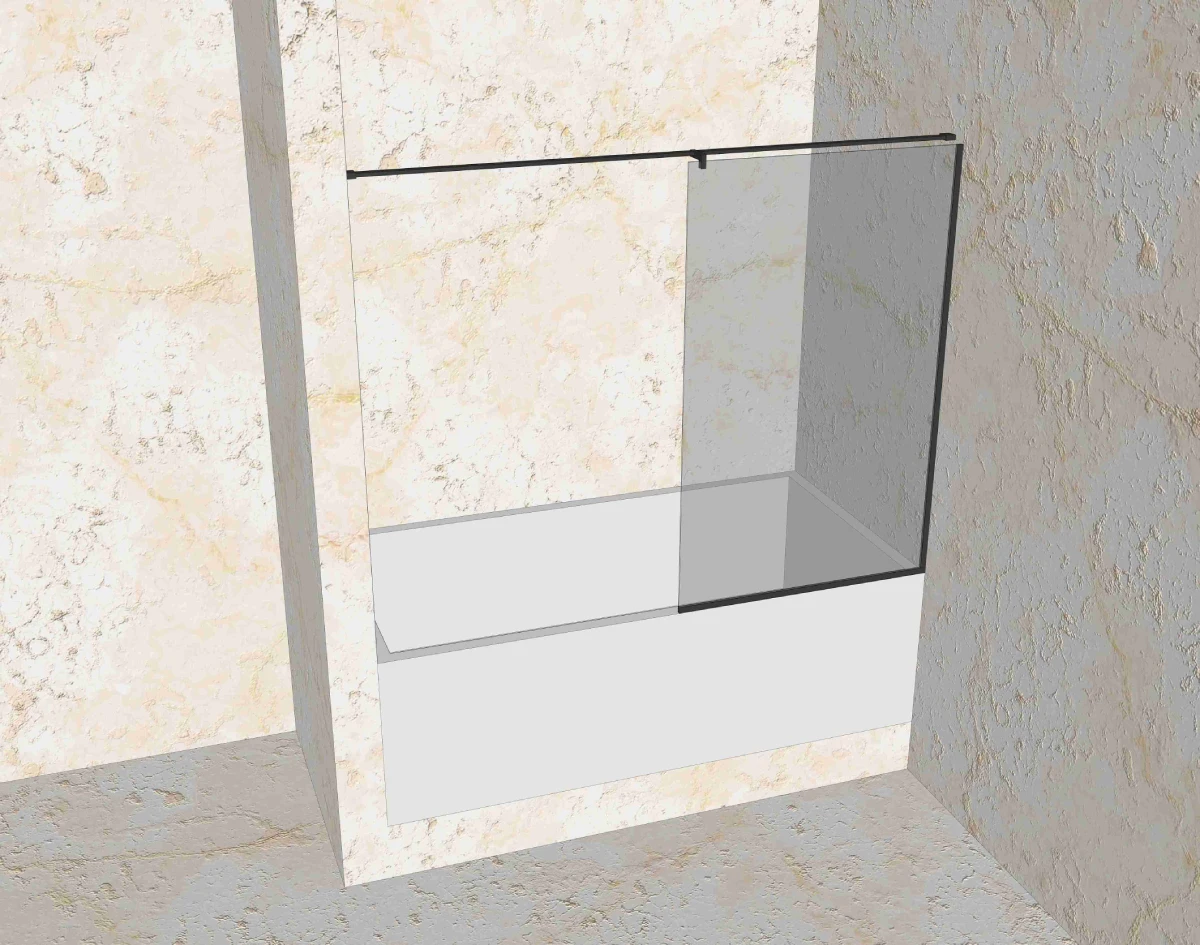 Стеклянная душевая шторка 8 мм на ванну — проект стеклянной душевой компании «Стекло Кубани»