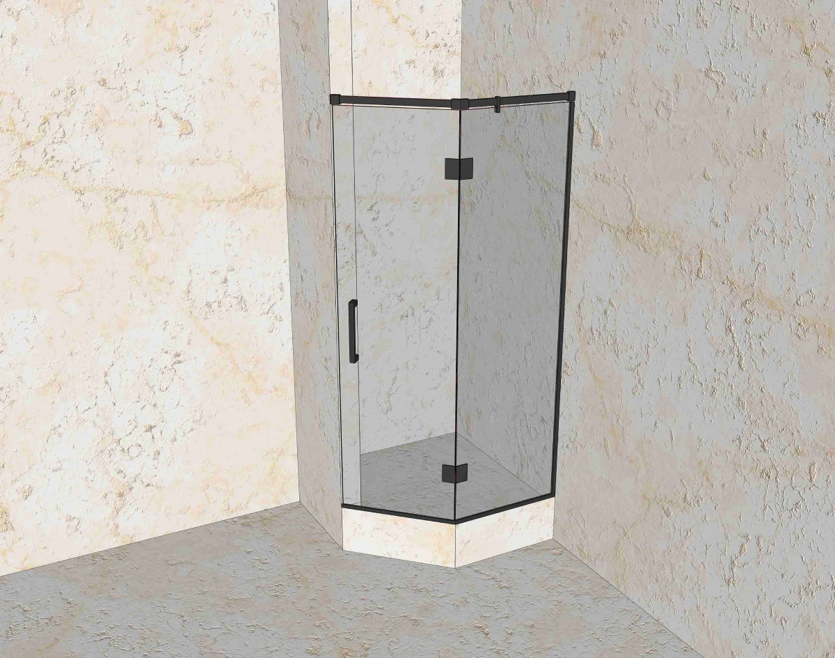 Стеклянная душевая трапеция из двух стекол 8 мм — проект компании «Стекло Кубани»