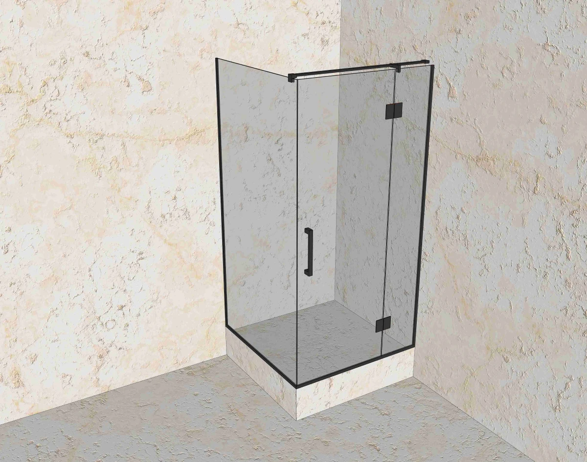 Угловая стеклянная душевая из трех стекол 8 мм, тип 2 — проект «Стекло Кубани»