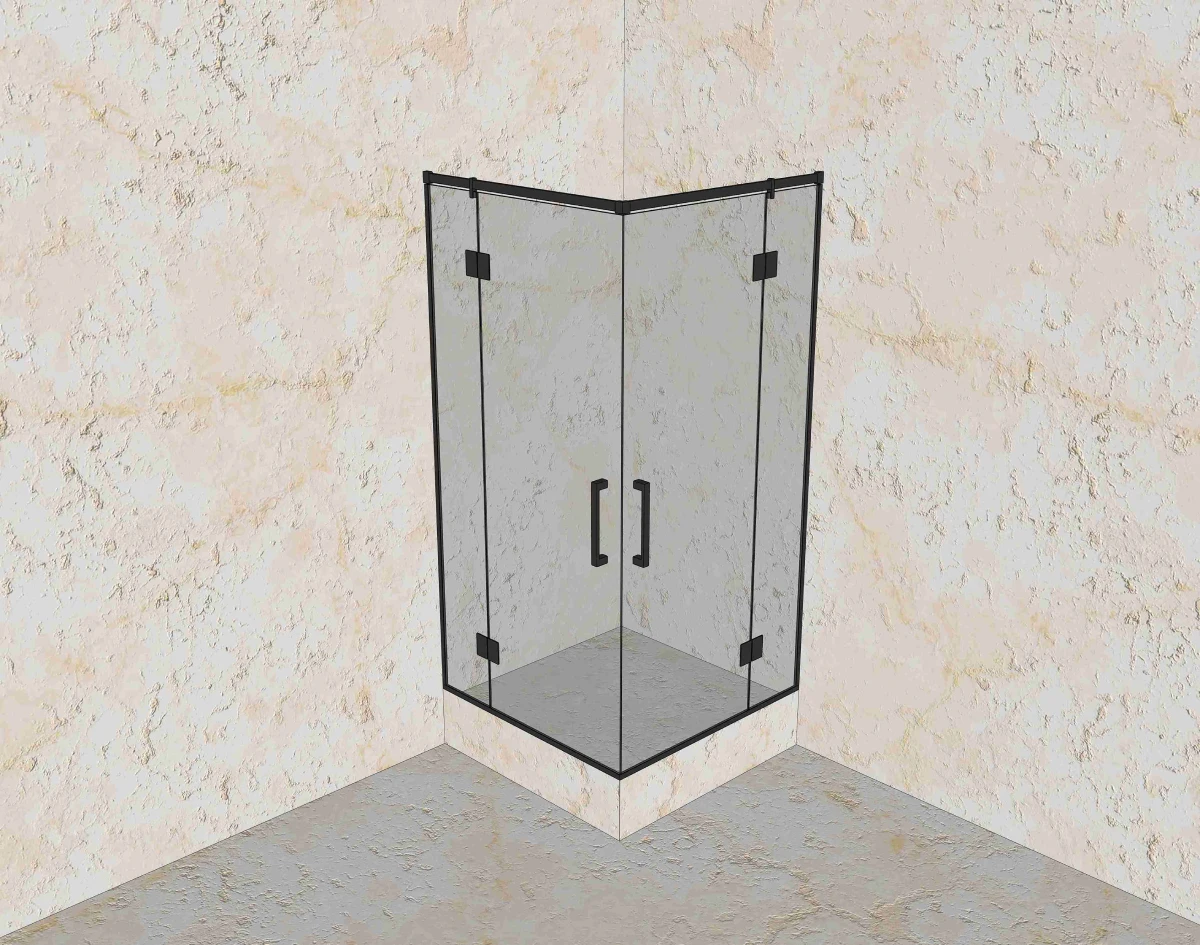 Угловая стеклянная душевая с двумя дверьми 8 мм — проект стеклянной душевой от «Стекло Кубани»